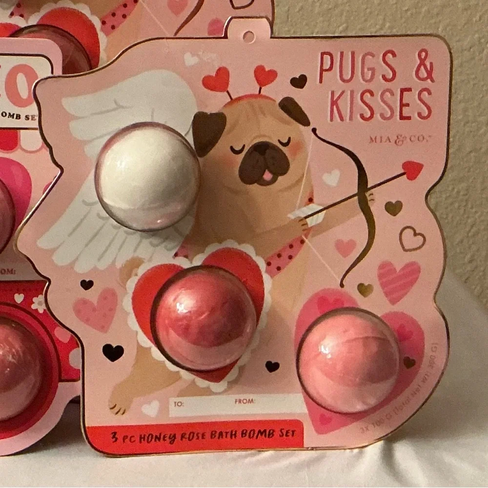3 Sets of Pink and White Bath Bombs